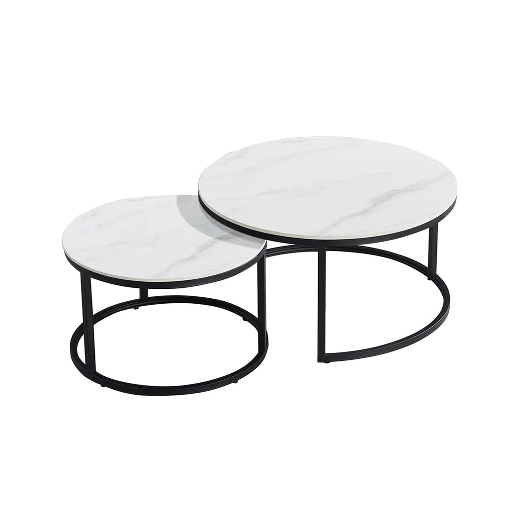 Round Tea Table Living Room Rock Plate for Home Coffee Table Modern Decor