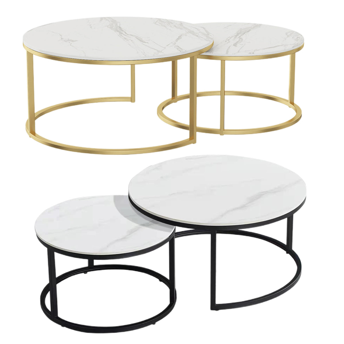 Round Tea Table Living Room Rock Plate for Home Coffee Table Modern Decor