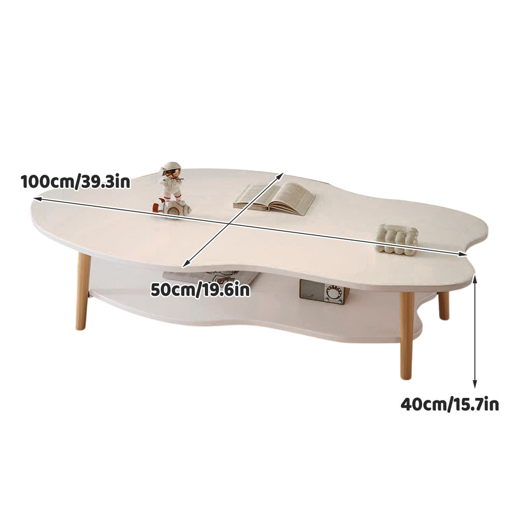 Double-Tiered Coffee Table Stable Anti-Slip Sturdy for Living Room Modern Home-2
