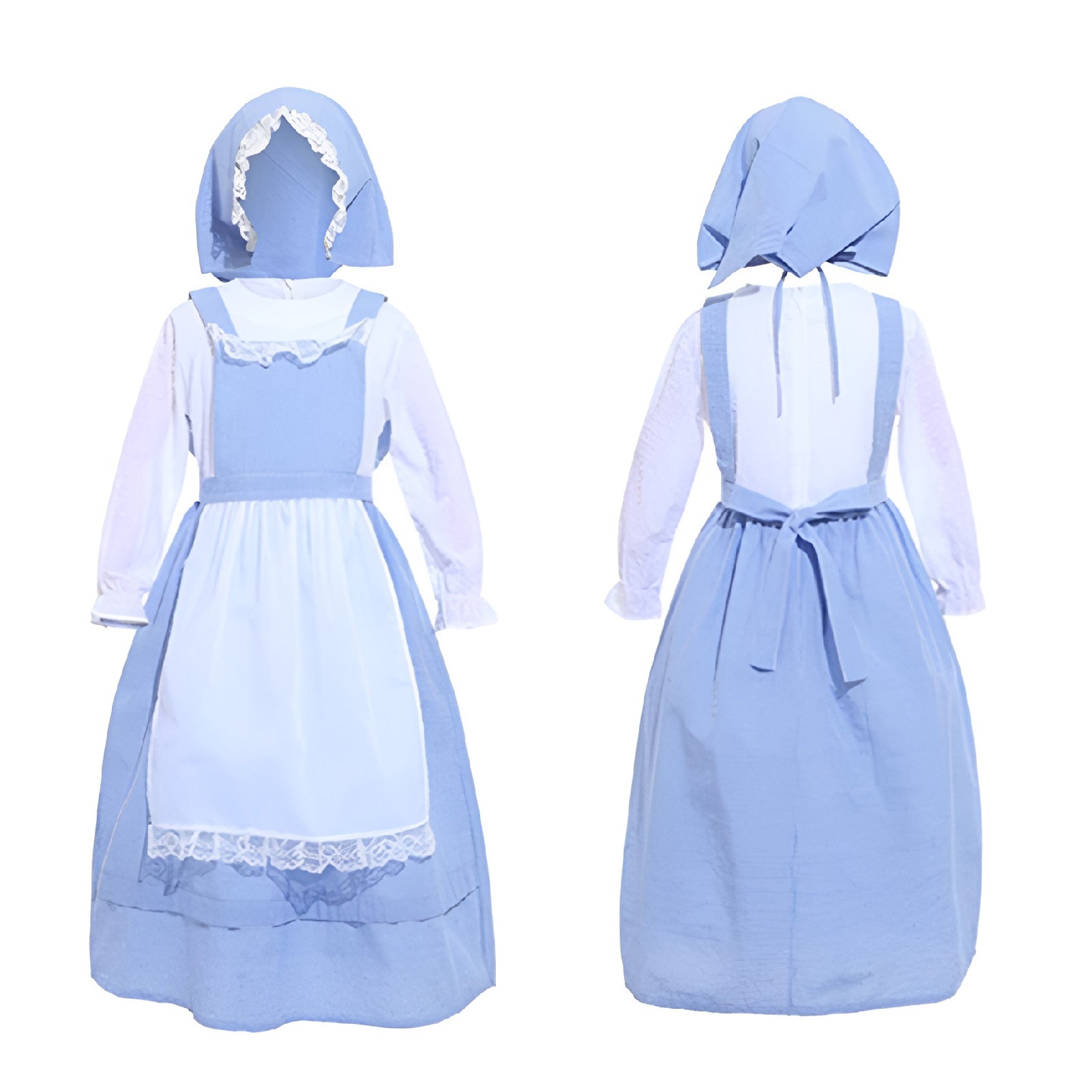 Pastoral Costume Dress Vintage Lace Long Sleeve Farm Theme Cosplay Outfit
