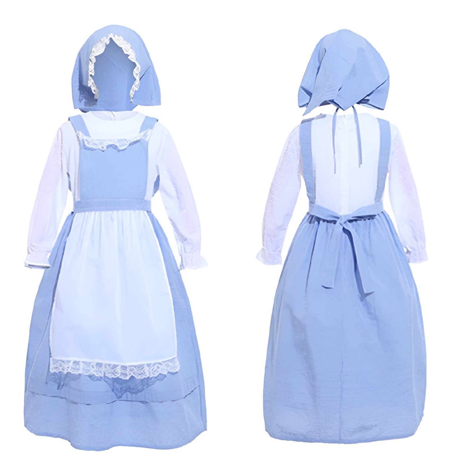 Pastoral Costume Dress Vintage Lace Long Sleeve Farm Theme Cosplay Outfit