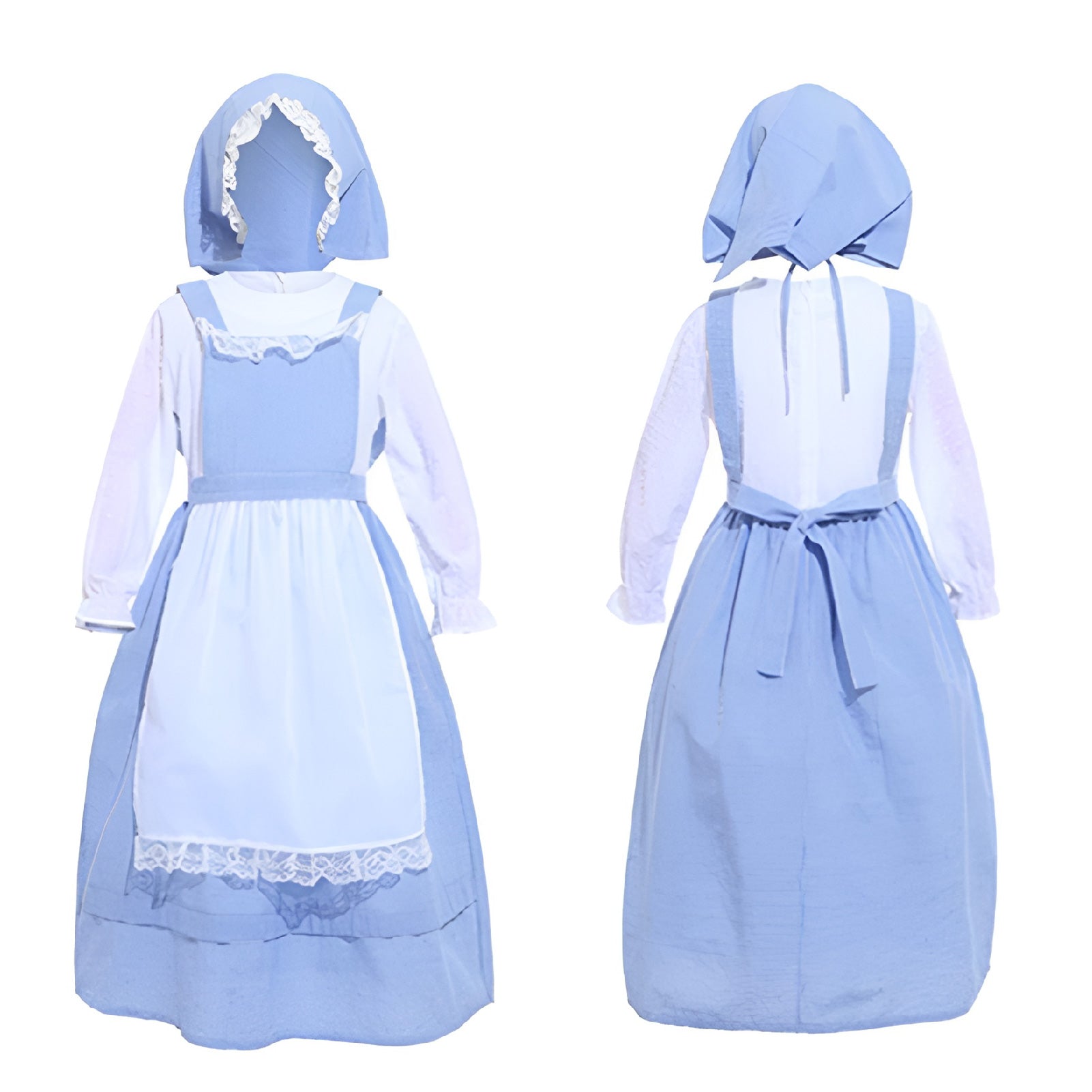 Pastoral Costume Dress Vintage Lace Long Sleeve Farm Theme Cosplay Outfit