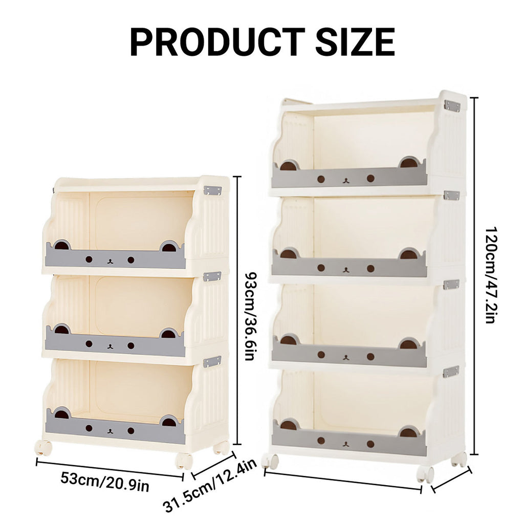 Multi Tier Movable Foldable Storage Rack Space Saving Easy Carry Practical
