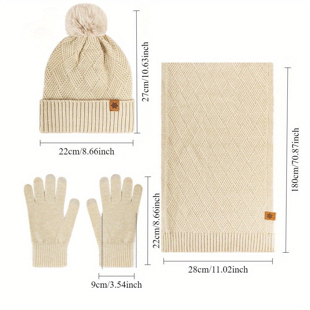 NNETM Women's Winter Cashmere Hat and Scarf Set-4