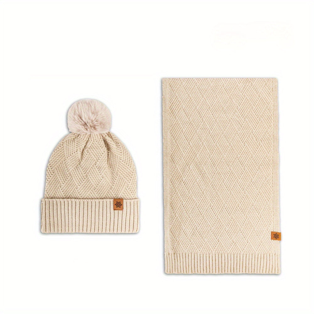 NNETM Women's Winter Cashmere Hat and Scarf Set-1