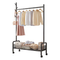 Mobile Clothes Rack with Wheels Sturdy Durable Space Saving for Home Bedroom Use