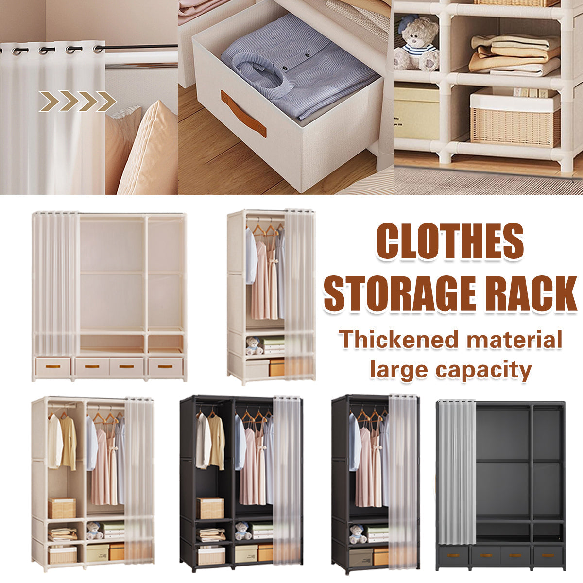 Multi-Function Clothes Storage Rack for Home Bedroom Space Saving Durable-0