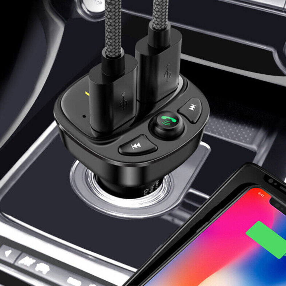 適用於 iPhone 和 Samsung 的車用手機充電器 FM 發射器