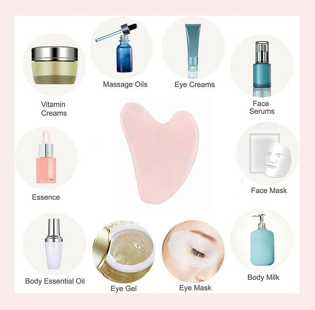 Jade Face Massage Roller Facial Massager Beauty Tool Body Eye Neck Gua Sha Board