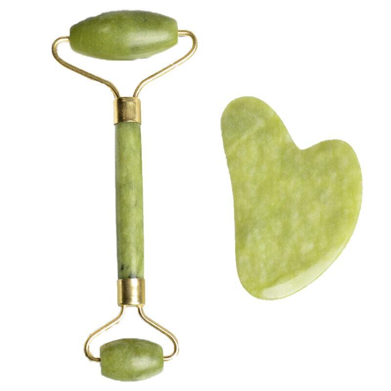Jade Face Massage Roller Facial Massager Beauty Tool Body Eye Neck Gua Sha Board