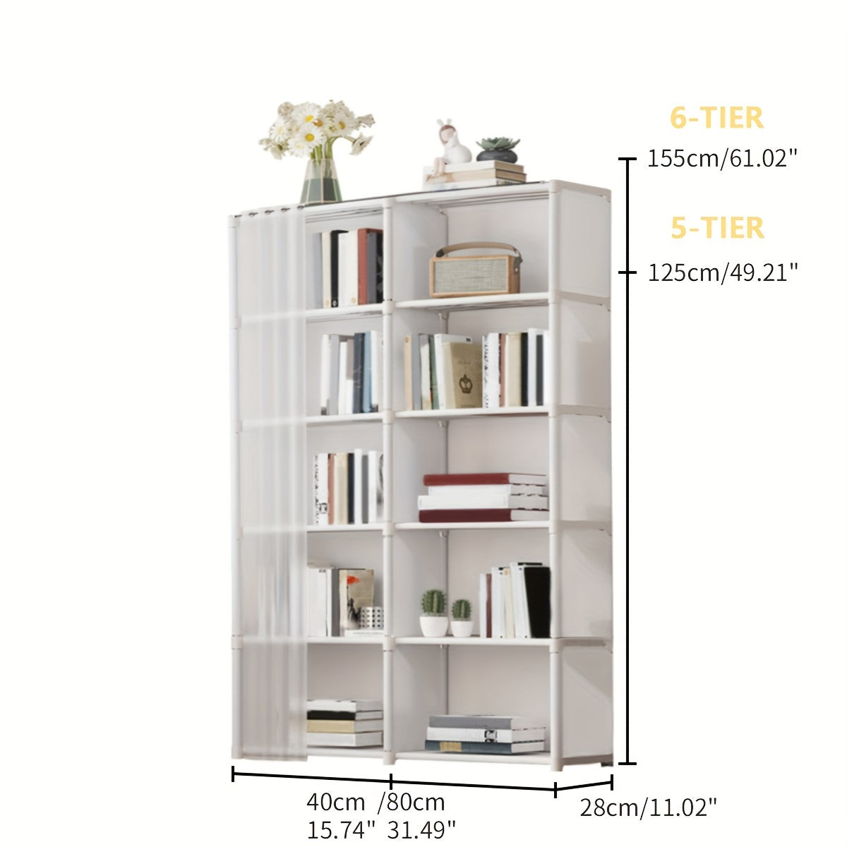 6-Tier Metal Storage Organizer for Office & Home