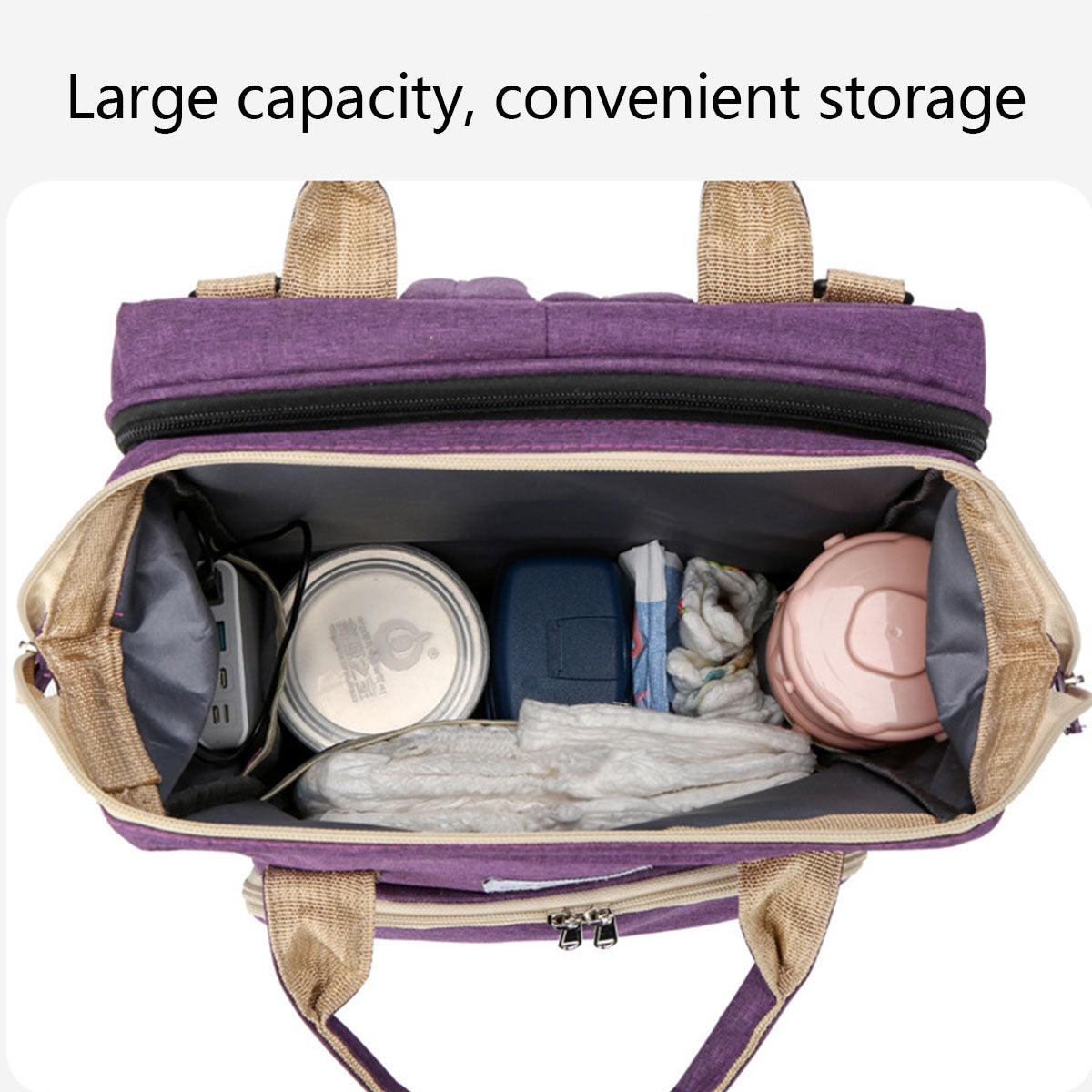 Foldable Travel Backpack with Built In Portable Rest Mat and Storage Compartments