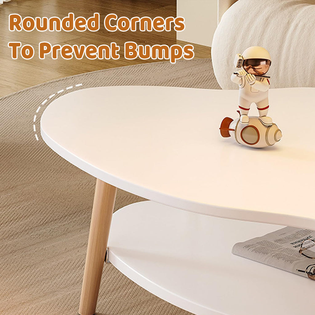 Double-Tiered Coffee Table Stable Anti-Slip Sturdy for Living Room Modern Home-3