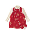 Girl's Red Cheongsam Dress Cotton Padded New-Year Dress-5