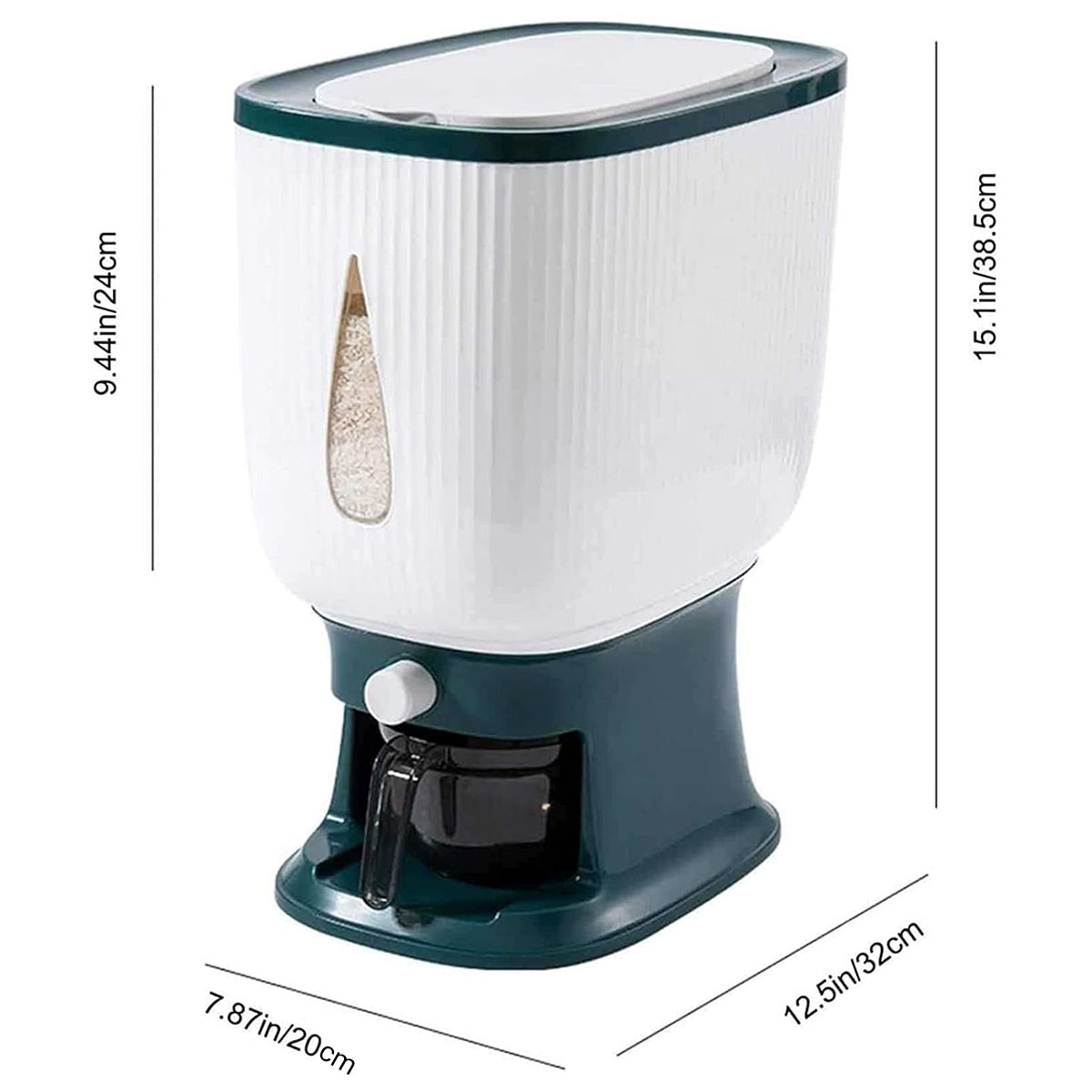 10kg Rice Storage Bucket Household Metering Rice Container Large Capacity