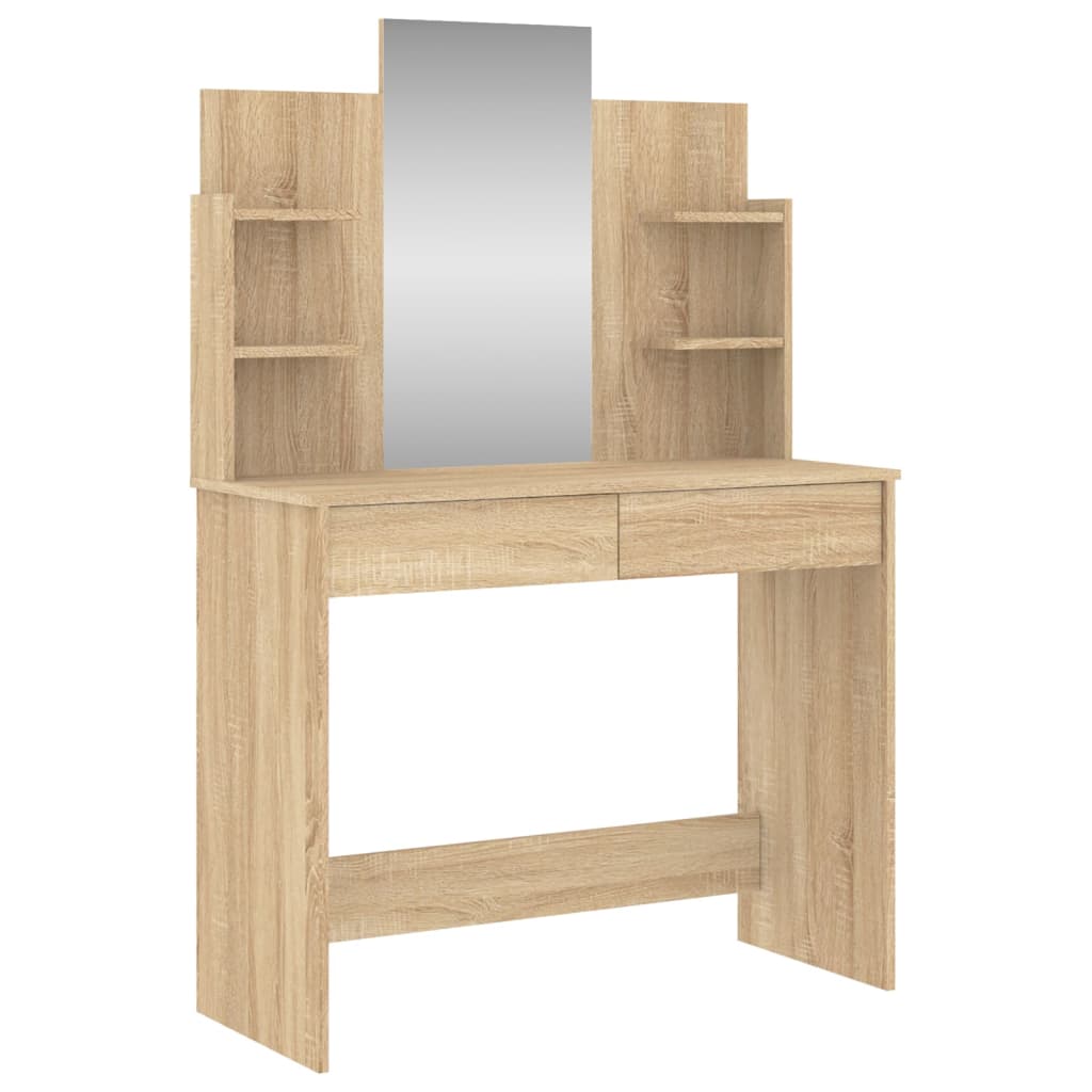 NNEVL Dressing Table with Mirror Sonoma Oak 96x39x142 cm-1