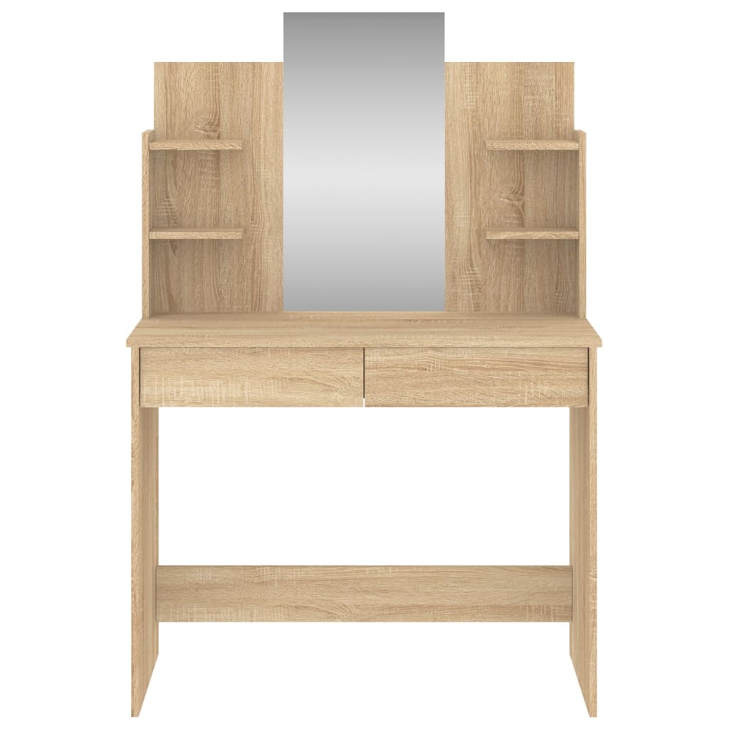 NNEVL Dressing Table with Mirror Sonoma Oak 96x39x142 cm-3