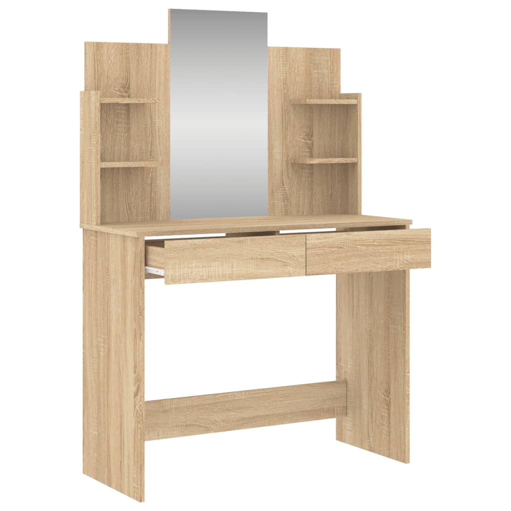 NNEVL Dressing Table with Mirror Sonoma Oak 96x39x142 cm-4