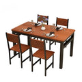 NNECN Wood & Steel Dining Set (Oak & Black)-0