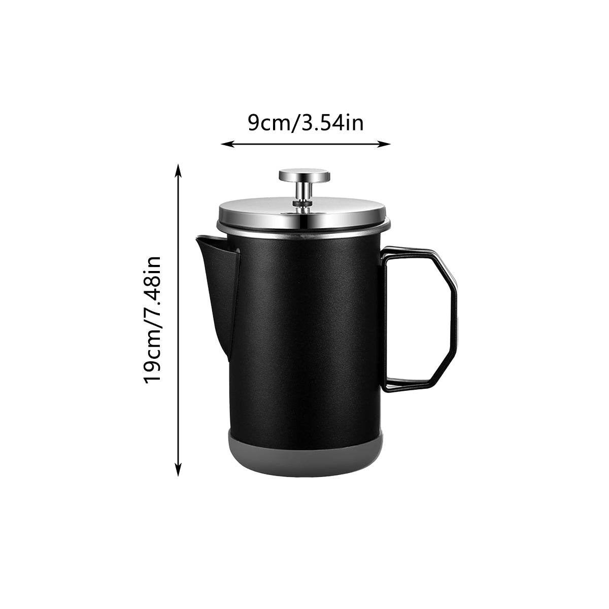 1L Stainless Steel French Press Coffee Maker - Portable Camping Plunger Pot