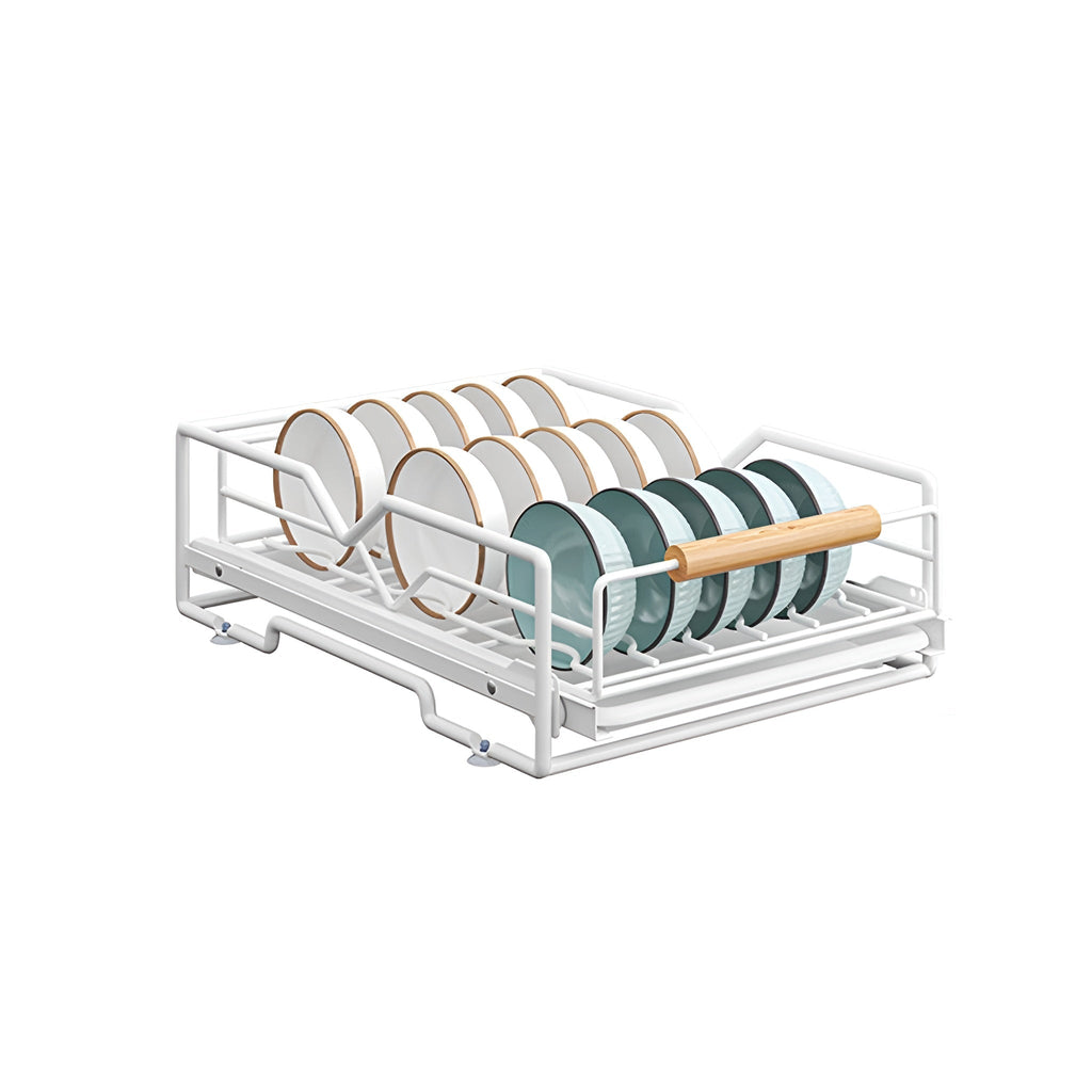 Pull Out Storage Rack Kitchen Dish Bowl Organiser Carbon Steel 40 x 30 x 13cm