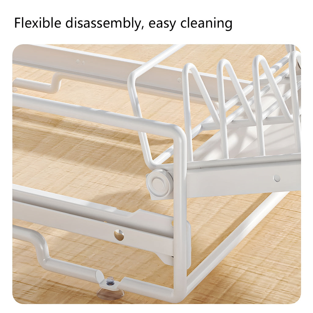 Pull Out Storage Rack Kitchen Dish Bowl Organiser Carbon Steel 40 x 30 x 13cm