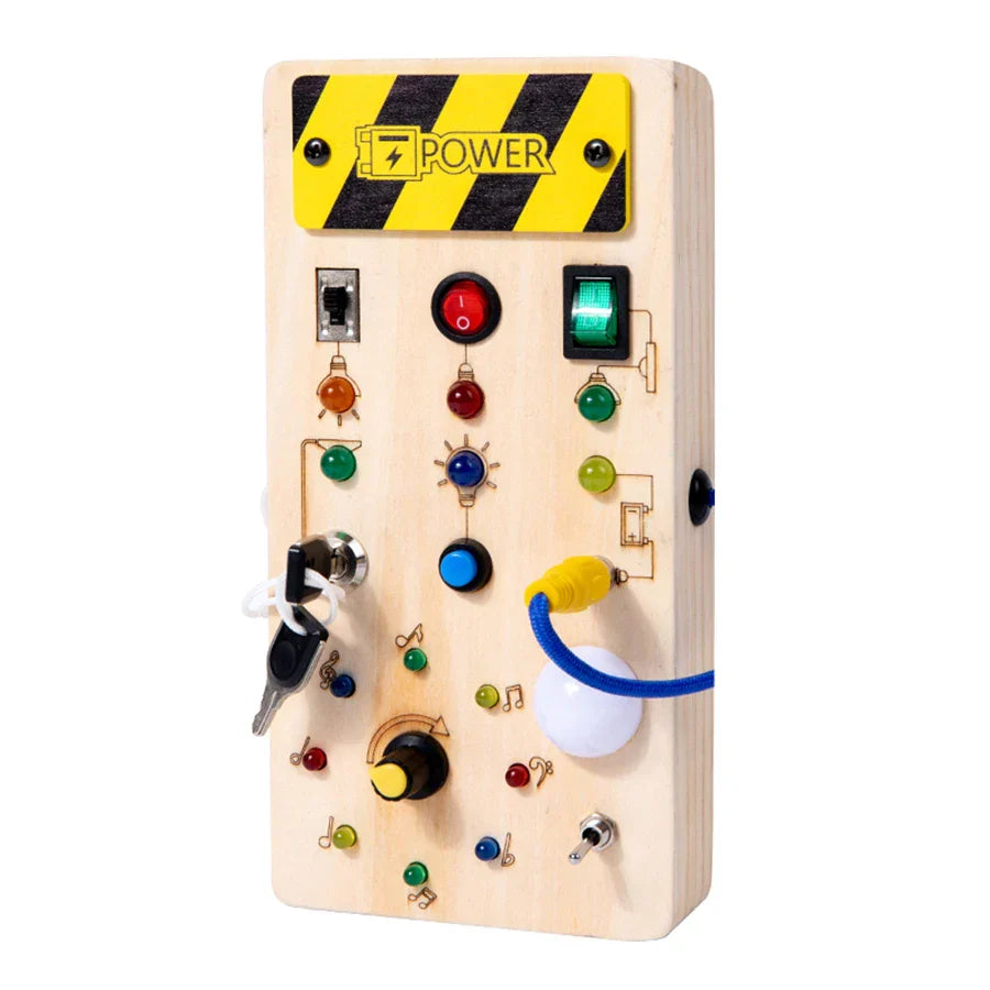 Montessori Busy Board with LED Light for Kids