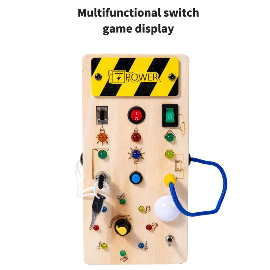 Montessori Busy Board with LED Light for Kids