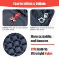 Camping Inflatable Sleeping Pad with Built-in Foot Pump And Pillow Navy Blue