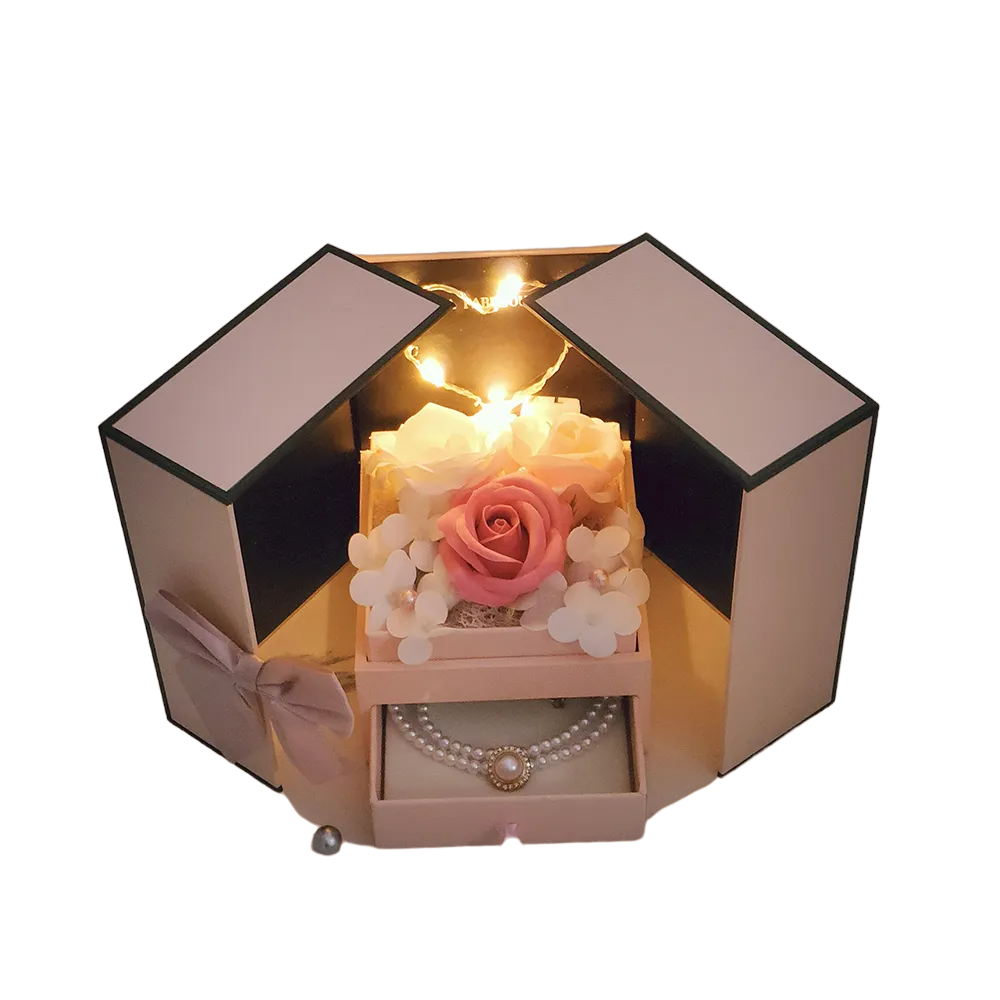 NNEOBA Enchanting Eternal Soap Rose Gift Box with LED Light – A Timeless Gesture-0