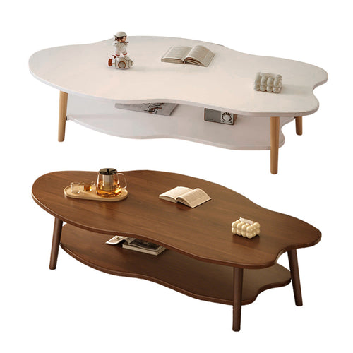 Double-Tiered Coffee Table Stable Anti-Slip Sturdy for Living Room Modern Home-1