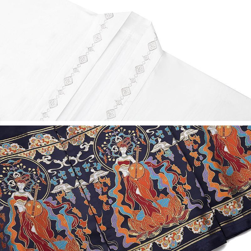 New Chinese Hanfu Horse-faced Skirt Set Daily Embroidered Improved Costume Women