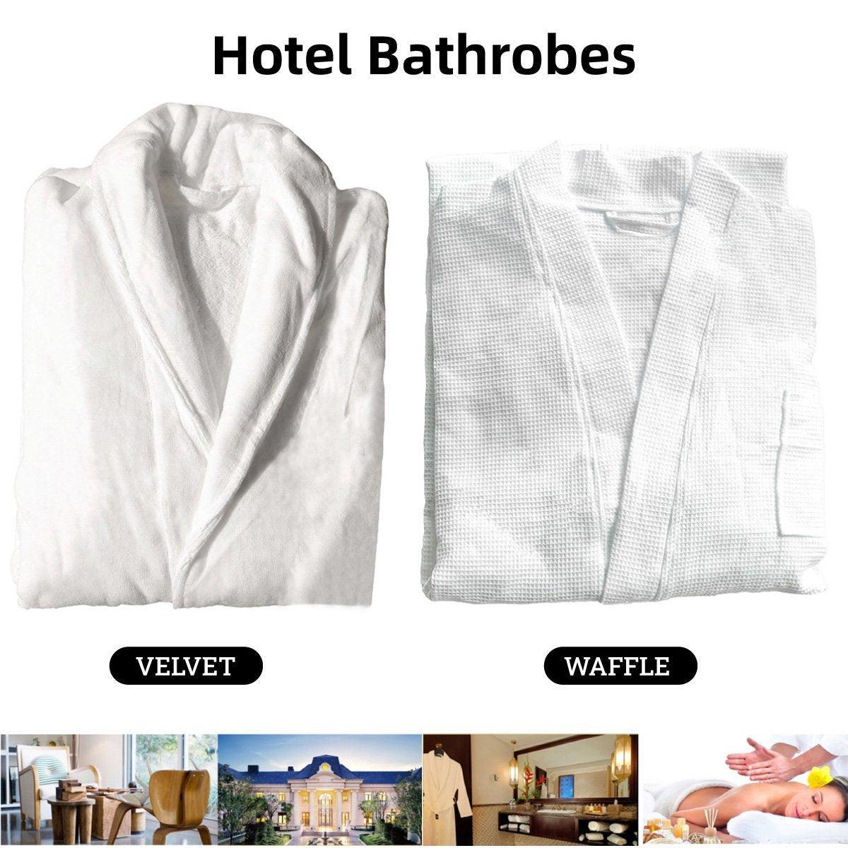 Cotton Kimono Collar Bathrobe Hotel Quality Thick Fleece Towel Embroidered Robe-0