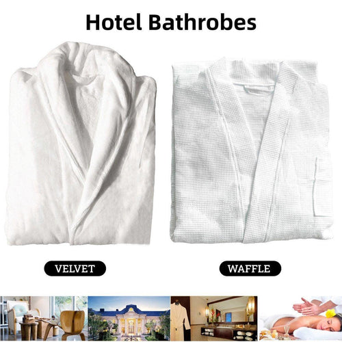 Cotton Kimono Collar Bathrobe Hotel Quality Thick Fleece Towel Embroidered Robe-0
