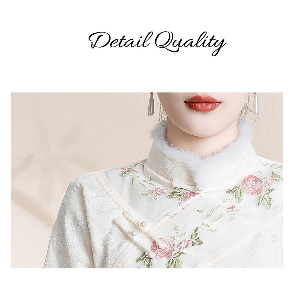 New Chinese Cheongsam Dress National Style Traditional Qipao Outfit for Women