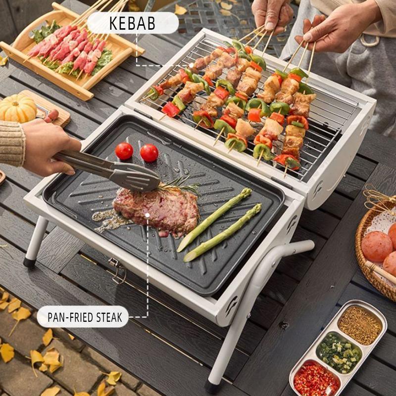Grillz Charcoal BBQ Portable Grill Camping Barbecue Outdoor Cooking Smoker