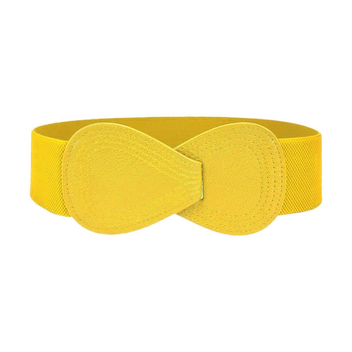 Fashion Belt Red Elastic Waist Cover Wide Belt Women Black Elastic Bow Decoration