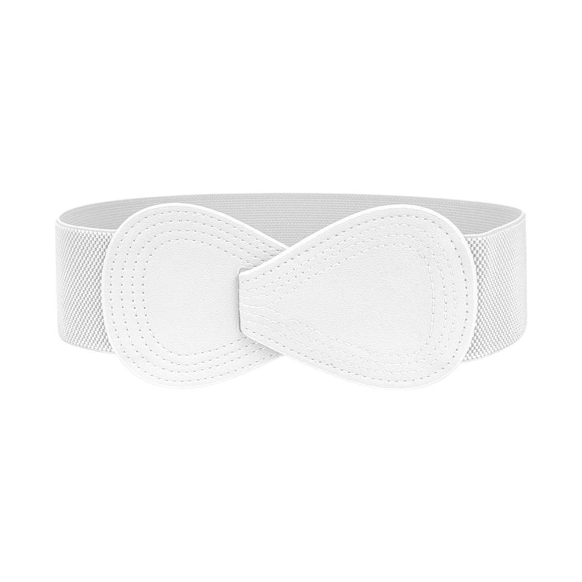 Fashion Belt Red Elastic Waist Cover Wide Belt Women Black Elastic Bow Decoration