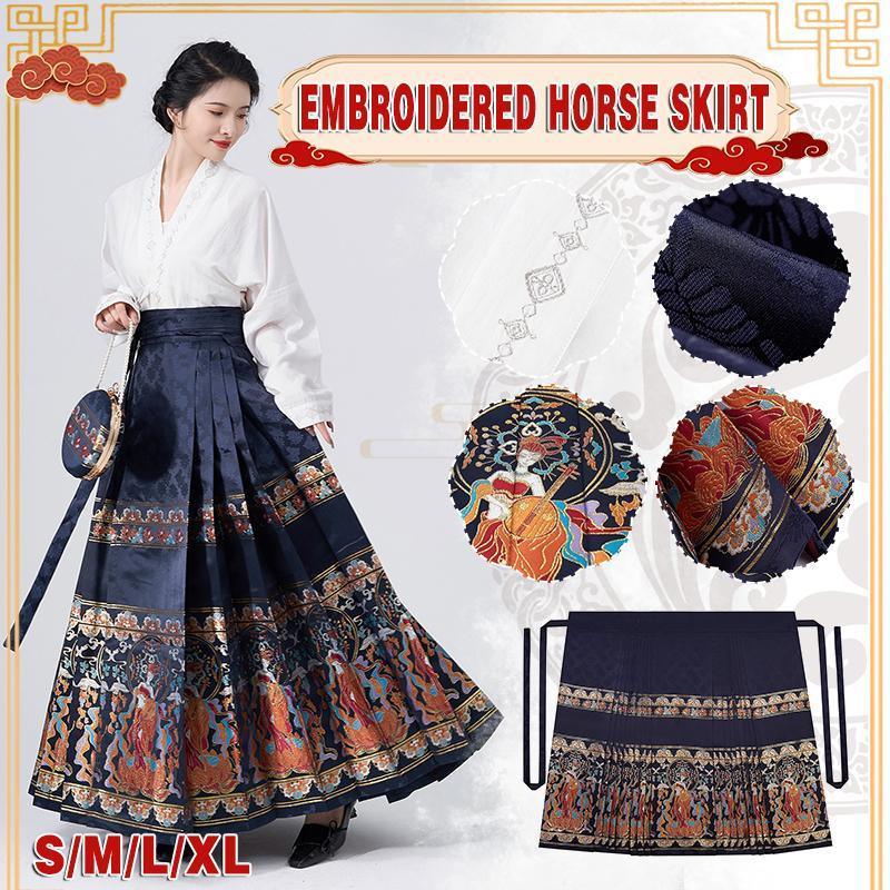 New Chinese Hanfu Horse-faced Skirt Set Daily Embroidered Improved Costume Women