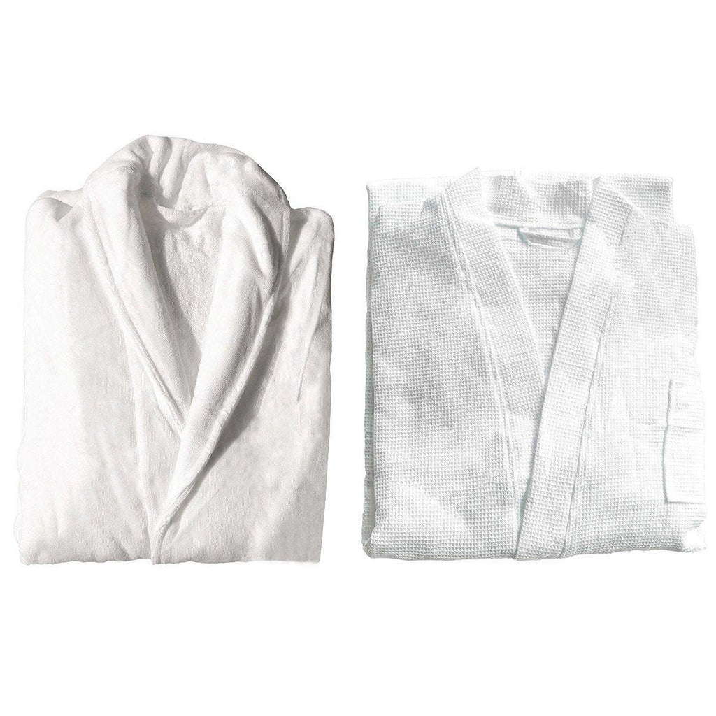 Cotton Kimono Collar Bathrobe Hotel Quality Thick Fleece Towel Embroidered Robe-1