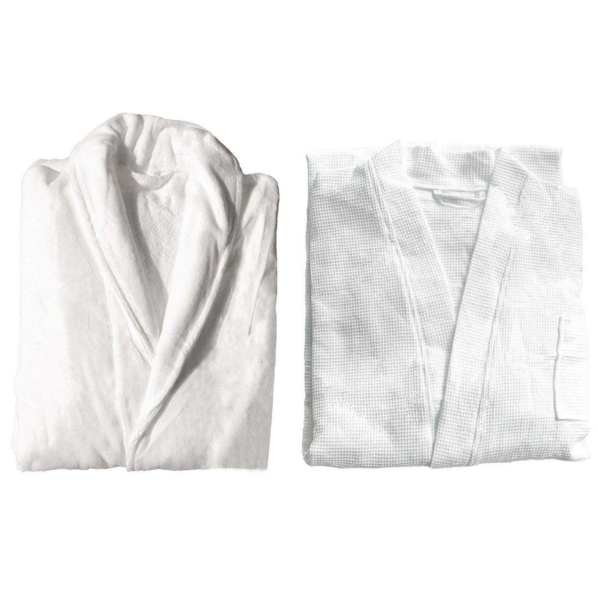 Cotton Kimono Collar Bathrobe Hotel Quality Thick Fleece Towel Embroidered Robe-1