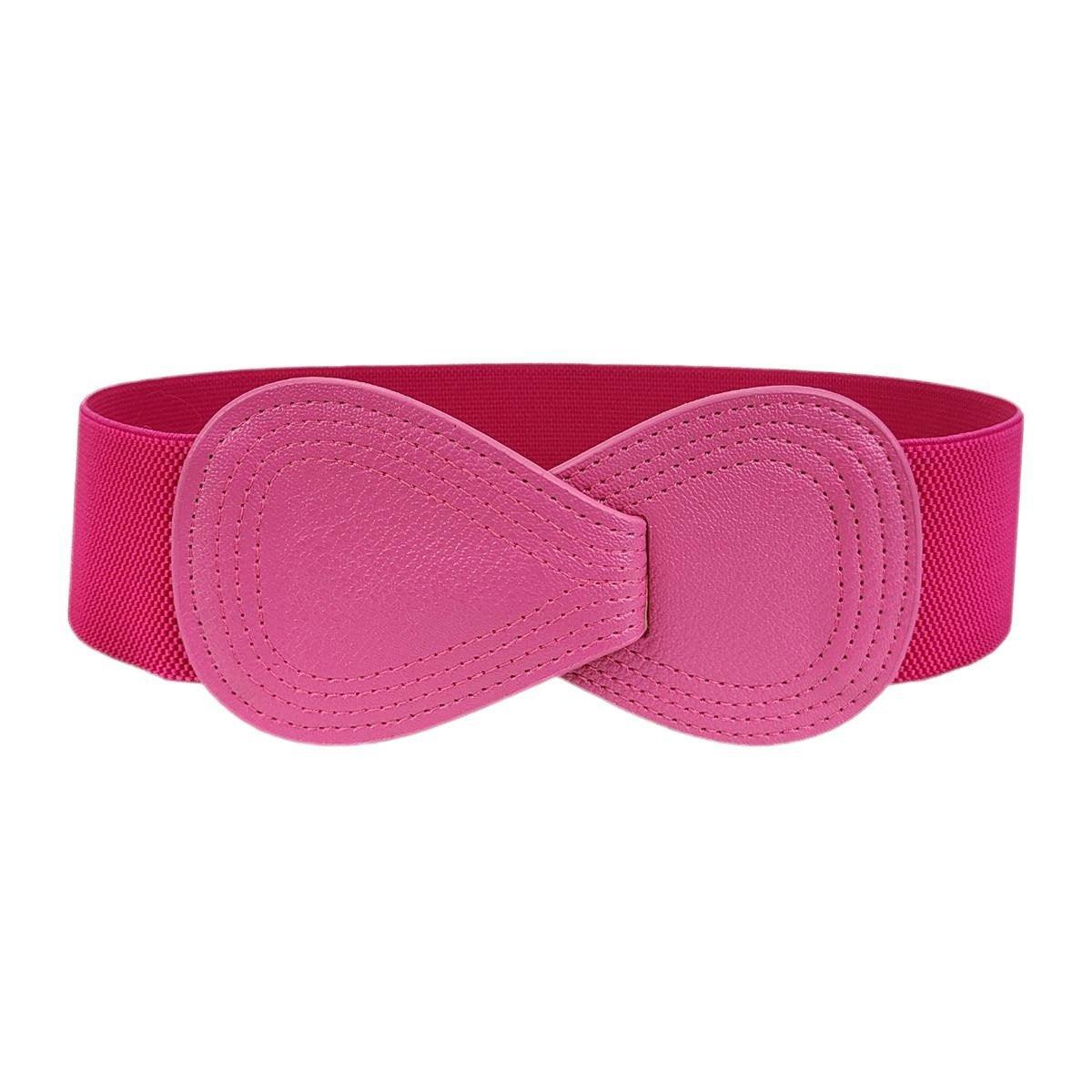 Fashion Belt Red Elastic Waist Cover Wide Belt Women Black Elastic Bow Decoration
