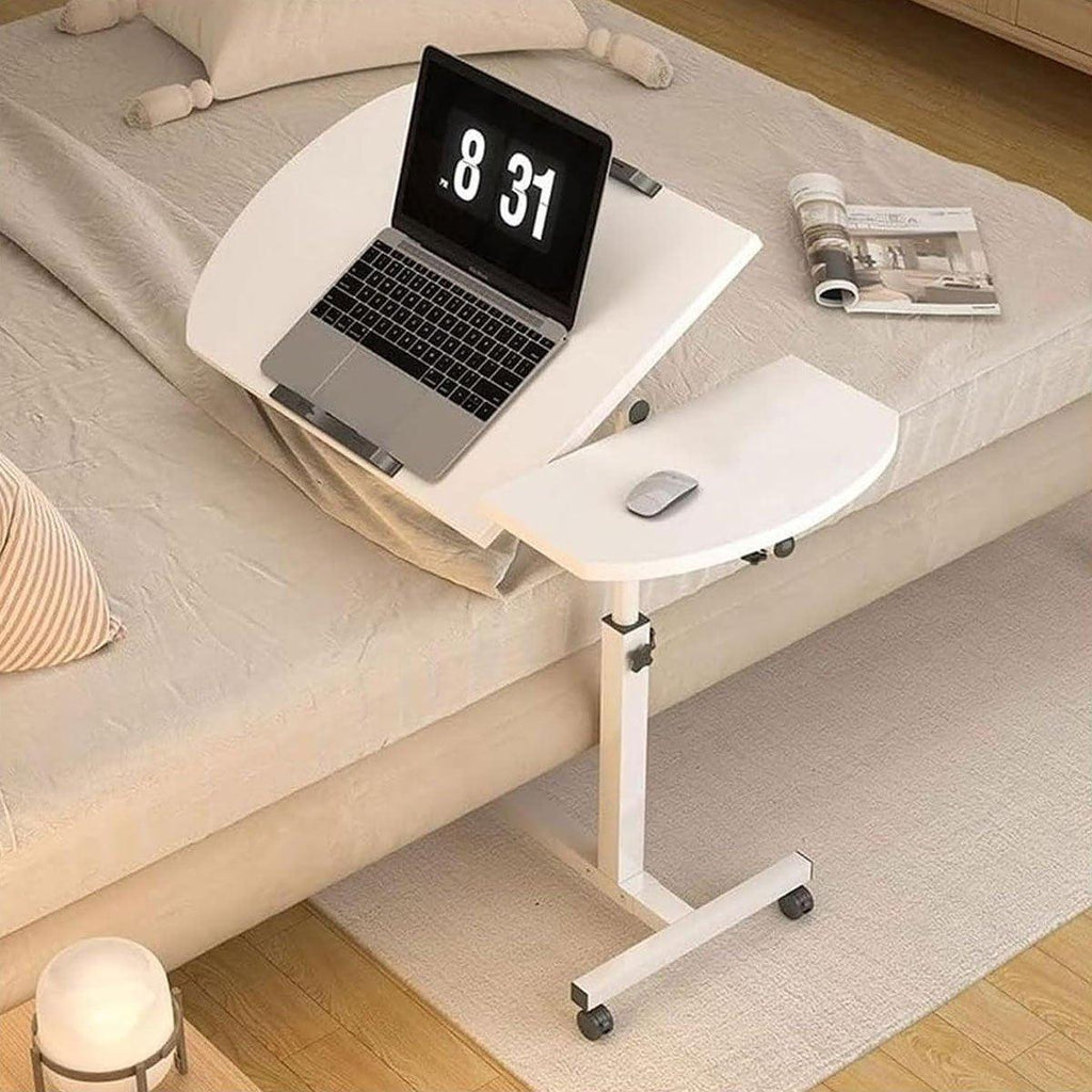 Adjustable Folding Computer Desk Stand Floor-Standing Movable Bedside Table-3