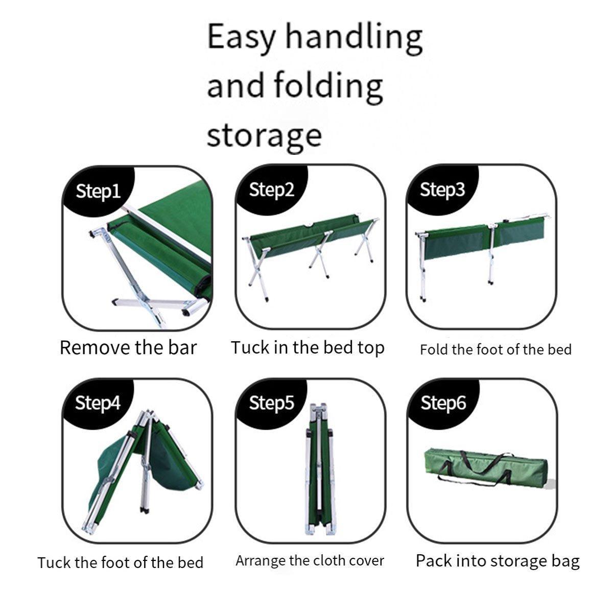 Portable Lightweight Folding Aluminum Camping Bed Ultra Light Outdoor Camp Bed