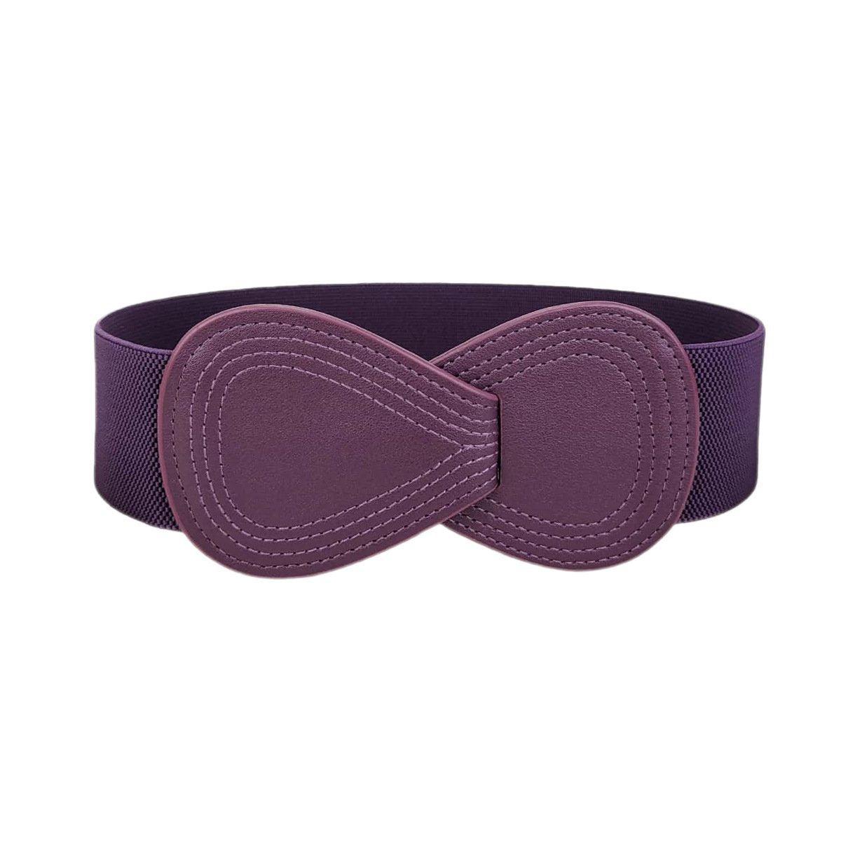 Fashion Belt Red Elastic Waist Cover Wide Belt Women Black Elastic Bow Decoration